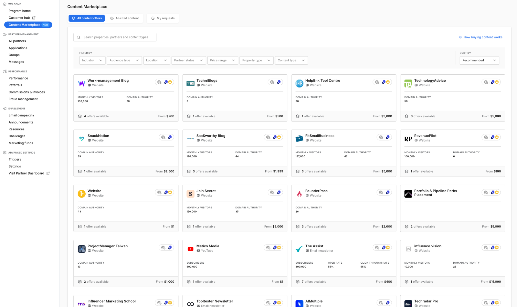 PartnerStack Content Marketplace